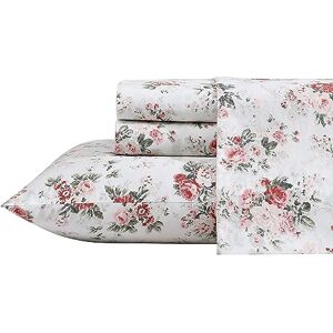 Laura Ashley Lenzuola intere, percalle di cotone set di biancheria da letto, fresco e fresco arredamento casa (Ashfield Pink, Full) Laura Ashley Lenzuola intere, percalle di cotone set di biancheria da letto, fresco e fresco arredamento casa (Ashfield Pink, Full)