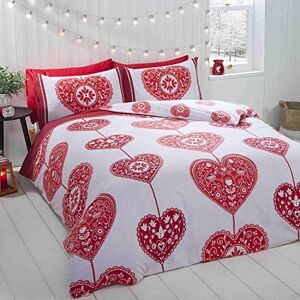 Rapport Home Rosso Set di Federe Copripiumino in Cotone Spazzolato Rapport Home Rosso Set di Federe Copripiumino in Cotone Spazzolato