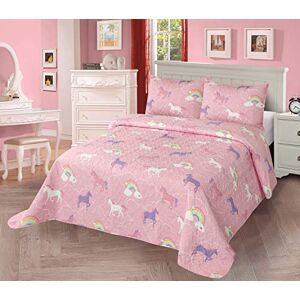 Set di copriletto per bambini con unicorno e arcobaleno luminoso Set di copriletto per bambini con unicorno e arcobaleno luminoso