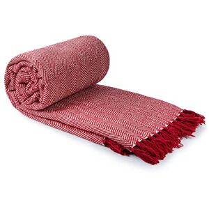 Emma Barclay Spina di Pesce - Plaid in cotone riciclato - Rosso - 50x60 Emma Barclay Spina di Pesce - Plaid in cotone riciclato - Rosso - 50x60
