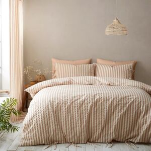 Sacco copriletto a righe tinto a mano di Zanzibar di Pineapple Elephant - Set di biancheria da letto Colore Argilla Sacco copriletto a righe tinto a mano di Zanzibar di Pineapple Elephant - Set di biancheria da letto Colore Argilla