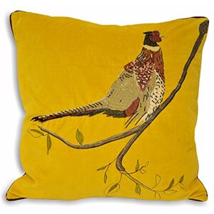 Paoletti Copricuscino in Velluto con Immagine di Fagiano, 45 x 45 cm, Colore Senape Paoletti Copricuscino in Velluto con Immagine di Fagiano, 45 x 45 cm, Colore Senape