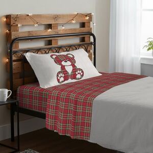PENSIERI DELICATI Completo Letto Singolo, 100% Cotone Caldo e Morbido, Completo Lenzuola 1 Piazza 90 x 200 cm, Include Lenzuolo sotto, sopra e 1 Federa, Made in Italy, Tartan Orsetto Rosso PENSIERI DELICATI Completo Letto Singolo, 100% Cotone Caldo e Morbido, Completo Lenzuola 1 Piazza 90 x 200 cm, Include Lenzuolo sotto, sopra e 1 Federa, Made in Italy, Tartan Orsetto Rosso