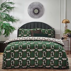 furn. Avalon Set copripiumino reversibile, motivo geometrico, stile Art Déco, colore: verde furn. Avalon Set copripiumino reversibile, motivo geometrico, stile Art Déco, colore: verde