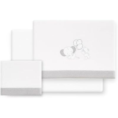 Interbaby Set Lenzuola Cotone Culla 50x80 cm Orso Elef. Palloncini Grigio Set lenzuola culla e navicella 50x80 in flanella di cotone: lenzuolo con angoli, sopra e federa, inverno, regalo nascita Interbaby Set Lenzuola Cotone Culla 50x80 cm Orso Elef. Palloncini Grigio Set lenzuola culla e navicella 50x80 in flanella di cotone: lenzuolo con angoli, sopra e federa, inverno, regalo nascita