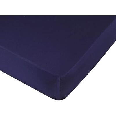 Tommy Hilfiger Lenzuolo con angoli, blu navy, cotone garzato 57 fili/cm², 100% cotone, bordo di 30 cm, morbido e caldo, 160x200 cm Tommy Hilfiger Lenzuolo con angoli, blu navy, cotone garzato 57 fili/cm², 100% cotone, bordo di 30 cm, morbido e caldo, 160x200 cm
