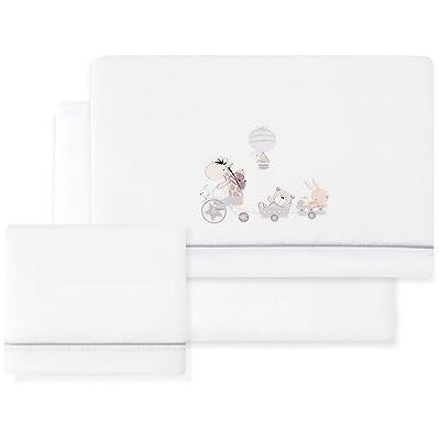 Interbaby Set 3 Lenzuola Mini Culla Coralina Giraffa Interbaby Set 3 Lenzuola Mini Culla Coralina Giraffa