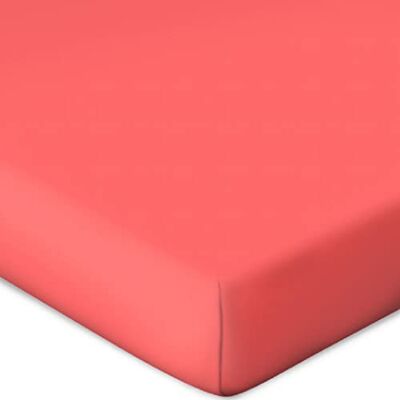 Bassetti Lenzuolo con angoli elasticizzati per topper a molle, tinta unita, colore corallo, X1/687, 90 x 190 cm, 100 x 220 cm Bassetti Lenzuolo con angoli elasticizzati per topper a molle, tinta unita, colore corallo, X1/687, 90 x 190 cm, 100 x 220 cm