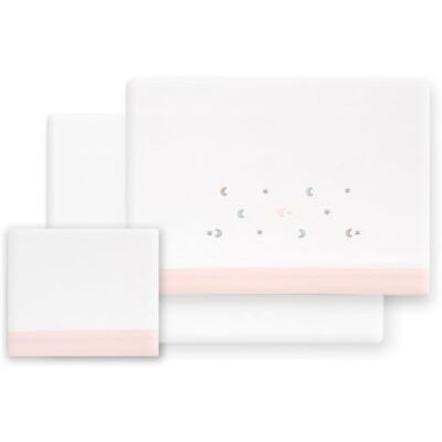 Interbaby Set Lenzuola Cotone Lettino 60x120 cm Stella Luna Mult. Rosa Set lenzuola lettino 60x120 in flanella di cotone 100%: lenzuolo con angoli, sopra e federa, caldo, inverno, regalo nascita Interbaby Set Lenzuola Cotone Lettino 60x120 cm Stella Luna Mult. Rosa Set lenzuola lettino 60x120 in flanella di cotone 100%: lenzuolo con angoli, sopra e federa, caldo, inverno, regalo nascita