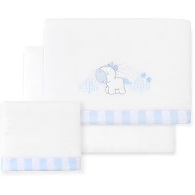 Interbaby Set 3 Lenzuola Mini Culla Coralina Unicorno Interbaby Set 3 Lenzuola Mini Culla Coralina Unicorno