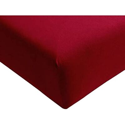 Bassetti Lenzuolo con angoli elasticizzati per topper a molle, tinta unita, colore bordeaux, 63/550, 90 x 190 cm, 100 x 220 cm Bassetti Lenzuolo con angoli elasticizzati per topper a molle, tinta unita, colore bordeaux, 63/550, 90 x 190 cm, 100 x 220 cm