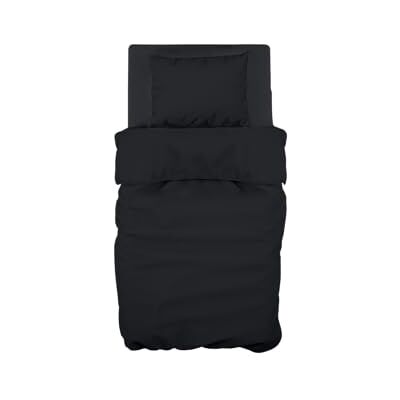 GEMITEX Set Lenzuola Singolo, 100% Cotone, Nero, Tinta Unita, Antipilling e Anallergico, Design Made in Italy, Include Lenzuolo Sopra 150x280cm, Lenzuolo Sotto con Angoli 90x190cm, 1 Federa 50x80cm GEMITEX Set Lenzuola Singolo, 100% Cotone, Nero, Tinta Unita, Antipilling e Anallergico, Design Made in Italy, Include Lenzuolo Sopra 150x280cm, Lenzuolo Sotto con Angoli 90x190cm, 1 Federa 50x80cm