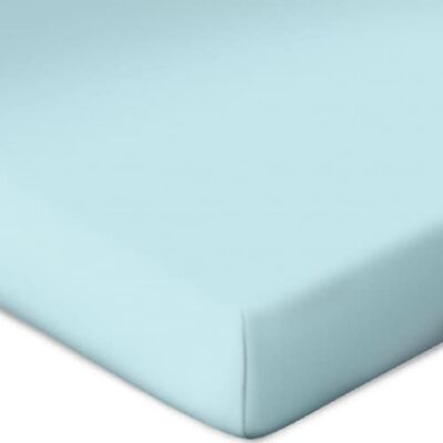 Bassetti Lenzuolo con angoli elasticizzati tinta unita blu ghiaccio 650 in cotone ed elastan, colore blu ghiaccio, dimensioni: 90 x 190 cm, 100 x 220 cm, Bassetti Lenzuolo con angoli elasticizzati tinta unita blu ghiaccio 650 in cotone ed elastan, colore blu ghiaccio, dimensioni: 90 x 190 cm, 100 x 220 cm,
