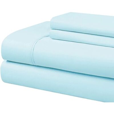 Cathay Home Essentials Set di lenzuola in microfibra spazzolata ultra morbida, anallergica, resistente alle pieghe, colore: Acqua, Twin XL Cathay Home Essentials Set di lenzuola in microfibra spazzolata ultra morbida, anallergica, resistente alle pieghe, colore: Acqua, Twin XL