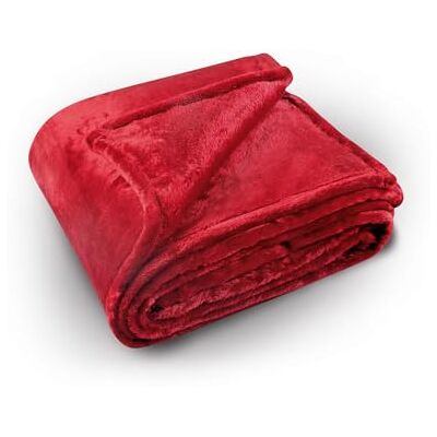 Linder Coperta Extra Morbida Poliestere Rosso 180 x 220 cm Linder Coperta Extra Morbida Poliestere Rosso 180 x 220 cm