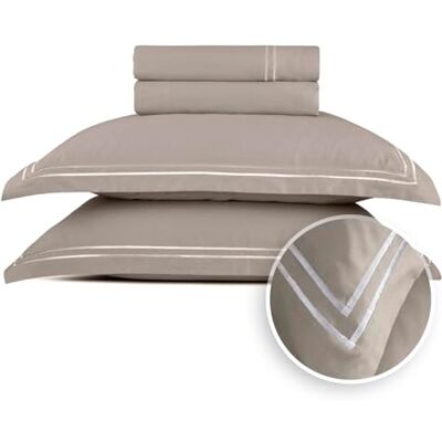 Pure Set di biancheria da letto matrimoniale, 4 pezzi, 100% raso di cotone, morbido, facile da stirare, Oeko-TEX, copripiumino 230 x 290 cm, lenzuolo con angoli 180 x 200 x 30 cm, federa 2 x 50 Pure Set di biancheria da letto matrimoniale, 4 pezzi, 100% raso di cotone, morbido, facile da stirare, Oeko-TEX, copripiumino 230 x 290 cm, lenzuolo con angoli 180 x 200 x 30 cm, federa 2 x 50