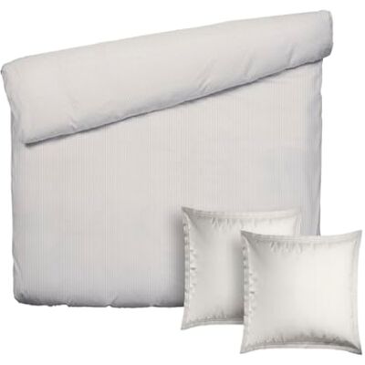 Pure Set matrimoniale da 3 pezzi: copripiumino da 240 x 220 cm e 2 federe da 63 x 63 cm, 100% percalle di cotone a 200 fili, 122 g/m², morbido, traspirante, Oeko-TEX, Horizon, tortora Pure Set matrimoniale da 3 pezzi: copripiumino da 240 x 220 cm e 2 federe da 63 x 63 cm, 100% percalle di cotone a 200 fili, 122 g/m², morbido, traspirante, Oeko-TEX, Horizon, tortora