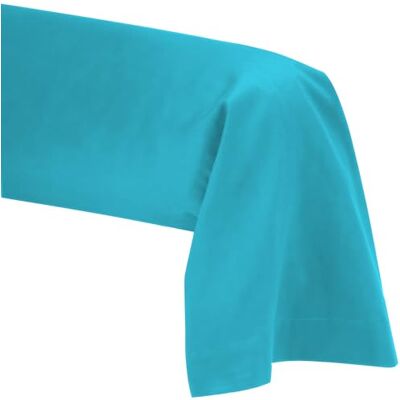 Le linge de Jules Federa per cuscino da 45 x 185 cm, colore: blu turchese, 100% cotone a 57 fili Le linge de Jules Federa per cuscino da 45 x 185 cm, colore: blu turchese, 100% cotone a 57 fili