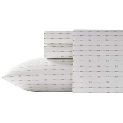 Tommy Bahama Set di Lenzuola con Motivo Ananas gessato, Verde, King Size Tommy Bahama Set di Lenzuola con Motivo Ananas gessato, Verde, King Size