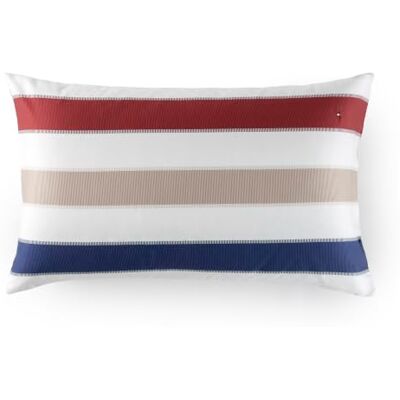 Tommy Hilfiger Federe, rosso intenso, bordeaux, raso 83 fili/cm², 100% cotone, motivo a righe, morbide e luminose, 50x80 cm Tommy Hilfiger Federe, rosso intenso, bordeaux, raso 83 fili/cm², 100% cotone, motivo a righe, morbide e luminose, 50x80 cm
