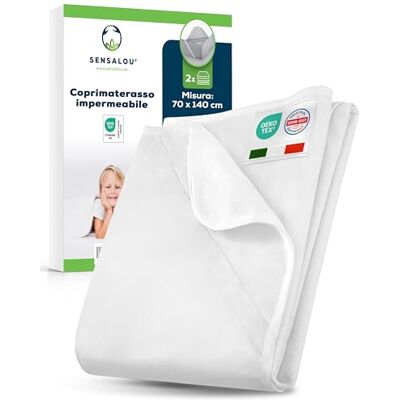 Sensalou Coprimaterasso Impermeabile 2x 70x140 cm – Bambini Culla Set Sensalou Coprimaterasso Impermeabile 2x 70x140 cm – Bambini Culla Set