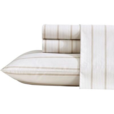 Nautica Lenzuola per letto matrimoniale XL, set di biancheria da letto in percalle di cotone di alta qualità, decorazione per la casa a righe, certificato Oeko-Tex (Merrick Stripe Beige, Twin XL) Nautica Lenzuola per letto matrimoniale XL, set di biancheria da letto in percalle di cotone di alta qualità, decorazione per la casa a righe, certificato Oeko-Tex (Merrick Stripe Beige, Twin XL)