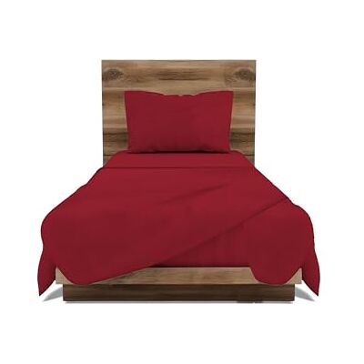 GEMITEX Set Lenzuola Singolo, 100% Cotone, ROSSO, Tinta Unita, Antipilling e Anallergico, Design Made in Italy, Include Lenzuolo Sopra 150x280cm, Sotto con Angoli 90x190cm, 1 Federa GEMITEX Set Lenzuola Singolo, 100% Cotone, ROSSO, Tinta Unita, Antipilling e Anallergico, Design Made in Italy, Include Lenzuolo Sopra 150x280cm, Sotto con Angoli 90x190cm, 1 Federa