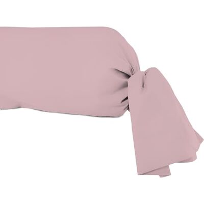Soleil d'ocre , Federa per guanciale cilindrico in cotone 57 fili 45x205 cm UNI rosa antico Soleil d'ocre , Federa per guanciale cilindrico in cotone 57 fili 45x205 cm UNI rosa antico