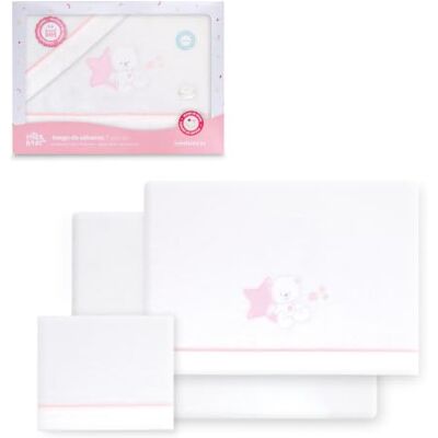 Interbaby Set Lenzuola Cotone Lettino 60x120 cm Orsetto Seduto Bc/Rosa Set lenzuola lettino 60x120 in flanella di cotone 100%: lenzuolo con angoli, sopra e federa, caldo, inverno, regalo nascita Interbaby Set Lenzuola Cotone Lettino 60x120 cm Orsetto Seduto Bc/Rosa Set lenzuola lettino 60x120 in flanella di cotone 100%: lenzuolo con angoli, sopra e federa, caldo, inverno, regalo nascita