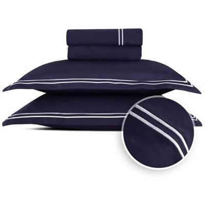 Pure Set di biancheria da letto matrimoniale, 4 pezzi, 100% raso di cotone, morbido, facile da stirare, Oeko-TEX, copripiumino 230 x 290 cm, lenzuolo con angoli 150 x 200 x 30 cm, federa 2 x 50 Pure Set di biancheria da letto matrimoniale, 4 pezzi, 100% raso di cotone, morbido, facile da stirare, Oeko-TEX, copripiumino 230 x 290 cm, lenzuolo con angoli 150 x 200 x 30 cm, federa 2 x 50