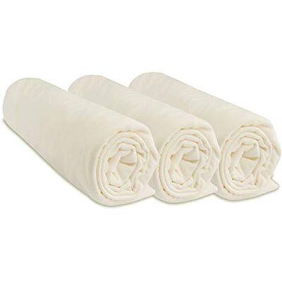 Set di 3 lenzuola con angoli in jersey di cotone - Ecru Set di 3 lenzuola con angoli in jersey di cotone - Ecru