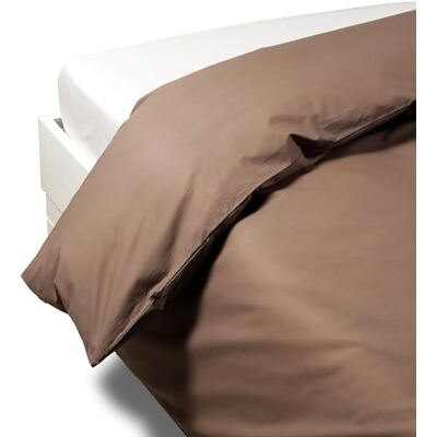 Caleffi 1003586 Percalle Sacco Completo Copripiumino per Matrimoniale Letto, Moka Caleffi 1003586 Percalle Sacco Completo Copripiumino per Matrimoniale Letto, Moka