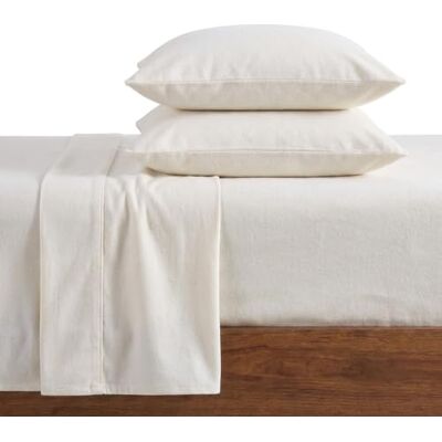 Eddie Bauer Lenzuola intere, set di biancheria da letto in flanella di cotone, spazzolato per una maggiore morbidezza, accogliente decorazione per la casa (avorio, completo) Eddie Bauer Lenzuola intere, set di biancheria da letto in flanella di cotone, spazzolato per una maggiore morbidezza, accogliente decorazione per la casa (avorio, completo)