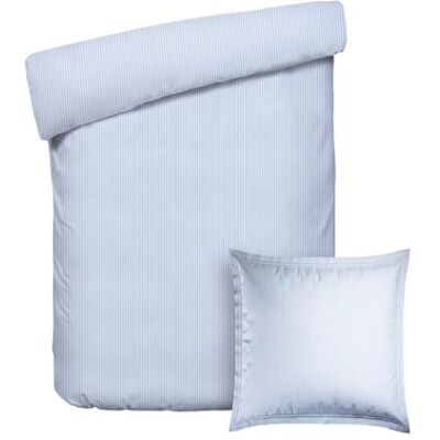 Pure Parure da letto 2 pezzi, copripiumino 140 x 200 cm e federa 63 x 63 cm, 100% percalle di cotone, 80 fili/cm², 122 GSM, traspirante, Oeko-TEX – Orizzonte, blu chiaro Pure Parure da letto 2 pezzi, copripiumino 140 x 200 cm e federa 63 x 63 cm, 100% percalle di cotone, 80 fili/cm², 122 GSM, traspirante, Oeko-TEX – Orizzonte, blu chiaro
