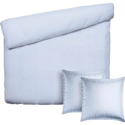 Pure Parure da letto 3 pezzi per 2 persone, copripiumino 260 x 240 cm e 2 federe 63 x 63 cm, 100% percalle di cotone, 80 fili/cm², 122 GSM, certificato Oeko-TEX, Orizzonte, blu chiaro Pure Parure da letto 3 pezzi per 2 persone, copripiumino 260 x 240 cm e 2 federe 63 x 63 cm, 100% percalle di cotone, 80 fili/cm², 122 GSM, certificato Oeko-TEX, Orizzonte, blu chiaro