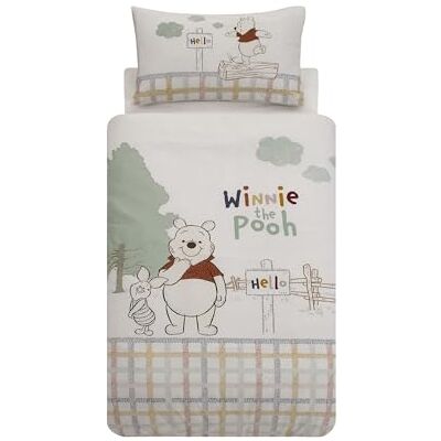 Disney Home Winnie The Pooh, set di biancheria da letto per bambini, 100 x 135 cm, federa 40 x 60 cm, motivo: orsetto Pooh e maialino, biancheria da letto double-face, super morbida, 100% cotone Disney Home Winnie The Pooh, set di biancheria da letto per bambini, 100 x 135 cm, federa 40 x 60 cm, motivo: orsetto Pooh e maialino, biancheria da letto double-face, super morbida, 100% cotone