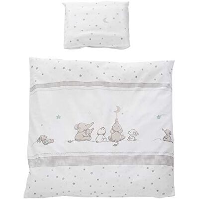 roba Set Biancheria da Lettino 2 Pezzi Sternenzauber Copripiumino 80 x 80 cm Federa 40 x 35 cm Cotone Puro Double Face Traspirante Idrorepellente – Motivo con Stelline Bianco roba Set Biancheria da Lettino 2 Pezzi Sternenzauber Copripiumino 80 x 80 cm Federa 40 x 35 cm Cotone Puro Double Face Traspirante Idrorepellente – Motivo con Stelline Bianco