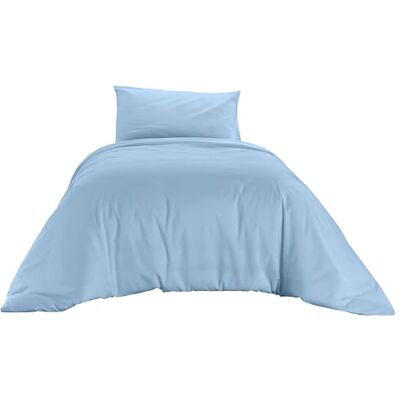 Ruggeri Set Lenzuola Copripiumino Piazza e Mezza, Cotone, Azzurro Ruggeri Set Lenzuola Copripiumino Piazza e Mezza, Cotone, Azzurro