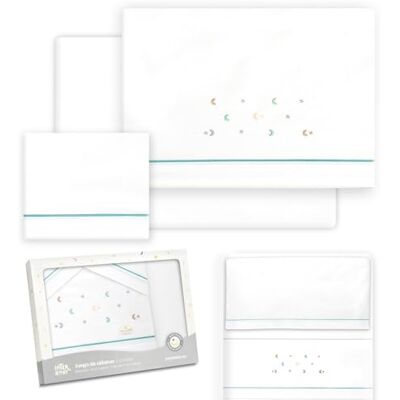 Interbaby Set lenzuola minicla 50 x 80 cotone 100% lenzuola per lettino Include lenzuolo inferiore, piano di lavoro e federa per cuscino Ideale per primavera, estate stella luna multicolore Interbaby Set lenzuola minicla 50 x 80 cotone 100% lenzuola per lettino Include lenzuolo inferiore, piano di lavoro e federa per cuscino Ideale per primavera, estate stella luna multicolore
