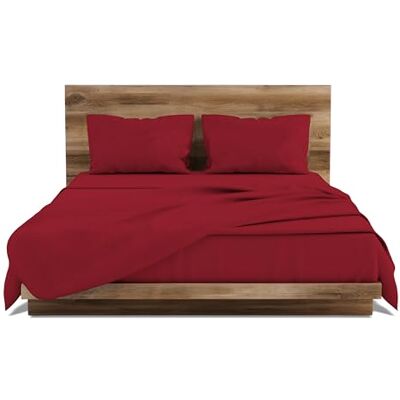 GEMITEX Completo Letto Made in Italy in 100% Cotone TINTA UNITA, MATRIMONIALE, Linea COTONE IN, colore ROSSO, con TRATTAMENTO ANTIPILLING e ANALLERGICO GEMITEX Completo Letto Made in Italy in 100% Cotone TINTA UNITA, MATRIMONIALE, Linea COTONE IN, colore ROSSO, con TRATTAMENTO ANTIPILLING e ANALLERGICO