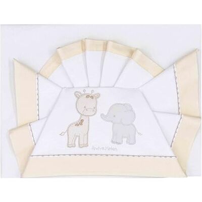 ANDY & HELEN ® Lenzuolo Culla/Letto A Cancellino. Set 3 pezzi: Lenzuolo sopra, Lenzuolo sotto con angoli e Federa, 100% Cotone, Panna ANDY & HELEN ® Lenzuolo Culla/Letto A Cancellino. Set 3 pezzi: Lenzuolo sopra, Lenzuolo sotto con angoli e Federa, 100% Cotone, Panna