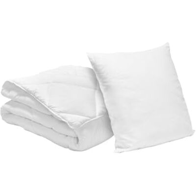 Bleu Calin Blu Calin Pack di copripiumino singolo con federa poliestere cotone bianco 200 x 140 cm Bleu Calin Blu Calin Pack di copripiumino singolo con federa poliestere cotone bianco 200 x 140 cm
