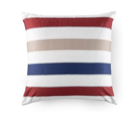 Tommy Hilfiger Federe, rosso intenso, bordeaux, raso 83 fili/cm², 100% cotone, motivo a righe, morbide e luminose, 65x65 cm Tommy Hilfiger Federe, rosso intenso, bordeaux, raso 83 fili/cm², 100% cotone, motivo a righe, morbide e luminose, 65x65 cm