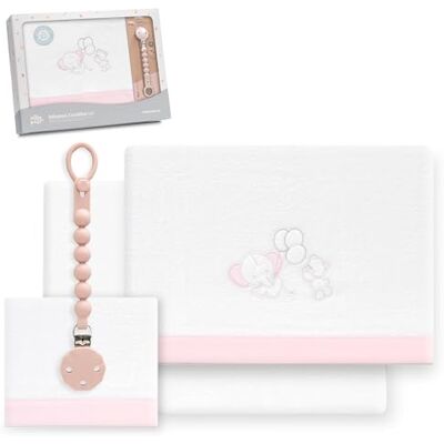 Interbaby Set lenzuola per lettino 60 x 120 cm, 100% poliestere, lenzuolo per lettino corallino, caldo Include lenzuolo inferiore, piano e federa per cuscino, ideale per l'inverno elefante globo Interbaby Set lenzuola per lettino 60 x 120 cm, 100% poliestere, lenzuolo per lettino corallino, caldo Include lenzuolo inferiore, piano e federa per cuscino, ideale per l'inverno elefante globo