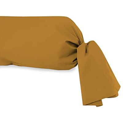Soleil d'ocre , Federa per guanciale cilindrico, Cotone 57 Fili, Senape, 45x185 cm Soleil d'ocre , Federa per guanciale cilindrico, Cotone 57 Fili, Senape, 45x185 cm