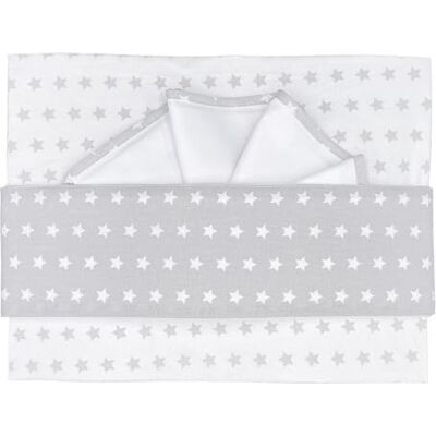 ANDY & HELEN Set Lenzuolo Letto Montessori, misure materasso 70x140 cm, fantasia stelle Grigio ANDY & HELEN Set Lenzuolo Letto Montessori, misure materasso 70x140 cm, fantasia stelle Grigio