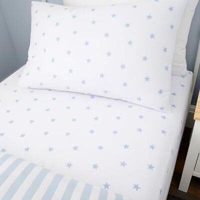 Bianca Mini Star & Stripes Lenzuolo singolo in cotone blu Bianca Mini Star & Stripes Lenzuolo singolo in cotone blu
