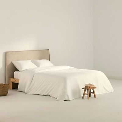 Terracota - Funda Nórdica Satén 300 Hilos - 200x200 cm - White Terracota - Funda Nórdica Satén 300 Hilos - 200x200 cm - White