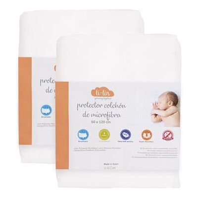 Ti TIN Confezione Da 2 Coprimaterassi Per Culle Per Neonati Proteggi Materasso Regolabile Impermeabile e Traspirante con Elastico Federa Antibatterica Per Culla 60x120 cm White Ti TIN Confezione Da 2 Coprimaterassi Per Culle Per Neonati Proteggi Materasso Regolabile Impermeabile e Traspirante con Elastico Federa Antibatterica Per Culla 60x120 cm White