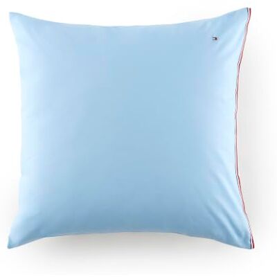 Tommy Hilfiger Federe, tessuto Oxford, celeste, cotone 57 fili/cm², 100% cotone, tinta unita con nastro, morbide e traspiranti, 65x65 cm Tommy Hilfiger Federe, tessuto Oxford, celeste, cotone 57 fili/cm², 100% cotone, tinta unita con nastro, morbide e traspiranti, 65x65 cm